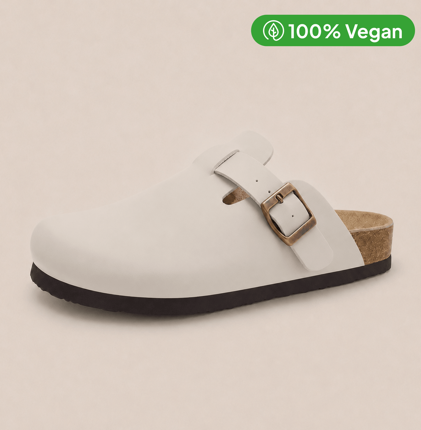 Zuecos de piel vegana lisa