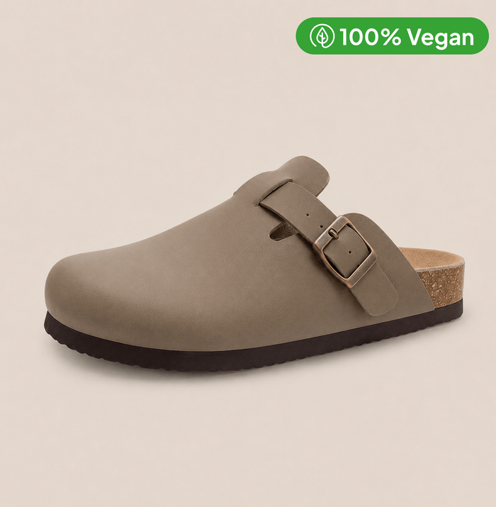 Zuecos de piel vegana lisa
