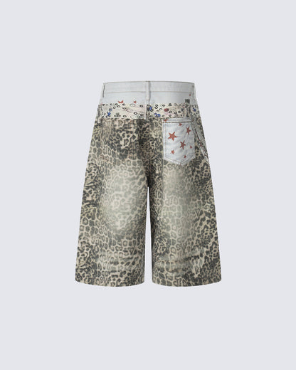 Pantalones Cortos Chain Leopard 3D pintura