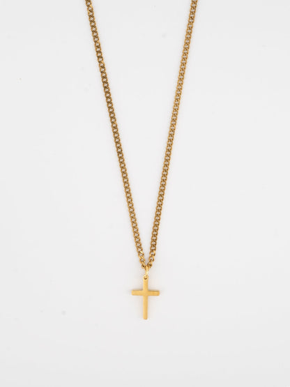 Cadena Cruz ( Bañada oro 18K )
