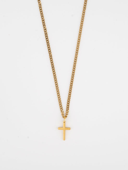 Cadena Cruz ( Bañada oro 18K )