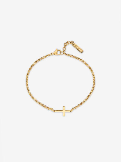 Pulsera Cruz (Bañado oro 18K).