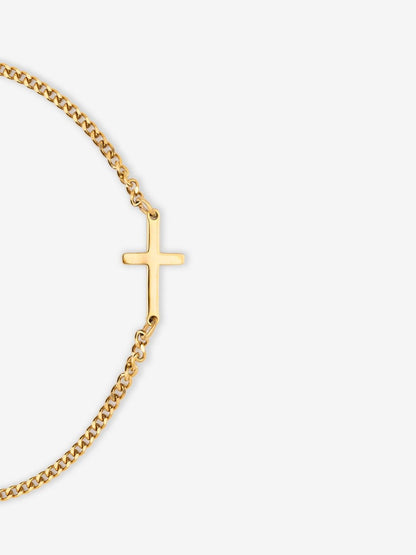 Pulsera Cruz (Bañado oro 18K).