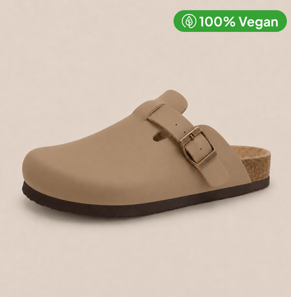 Zuecos de piel vegana lisa