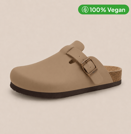 Zuecos de piel vegana lisa
