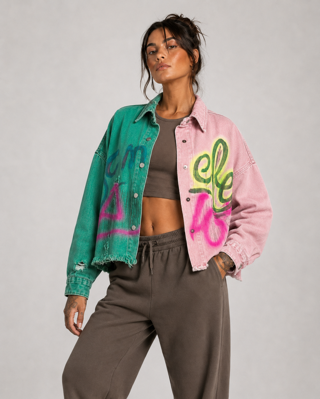 Chaqueta Dual Tag Pintada Smile