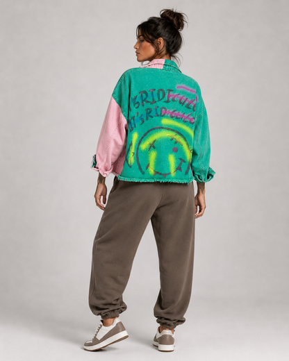 Chaqueta Dual Tag Pintada Smile