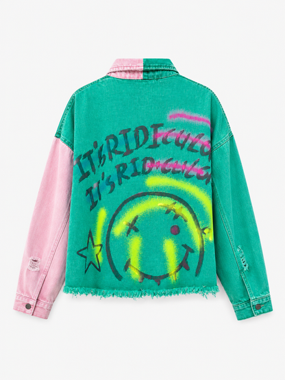 Chaqueta Dual Tag Pintada Smile