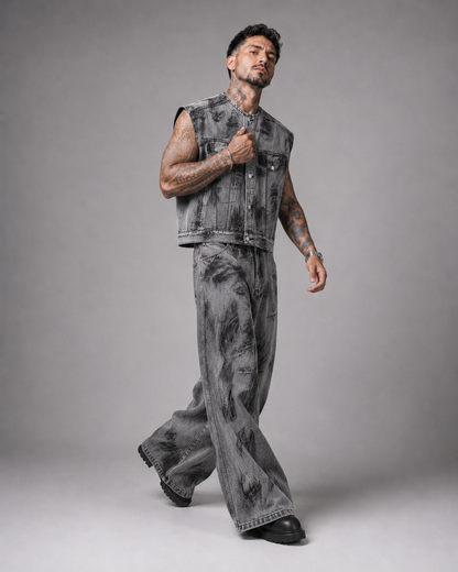 Conjunto Bosque Gris distressed