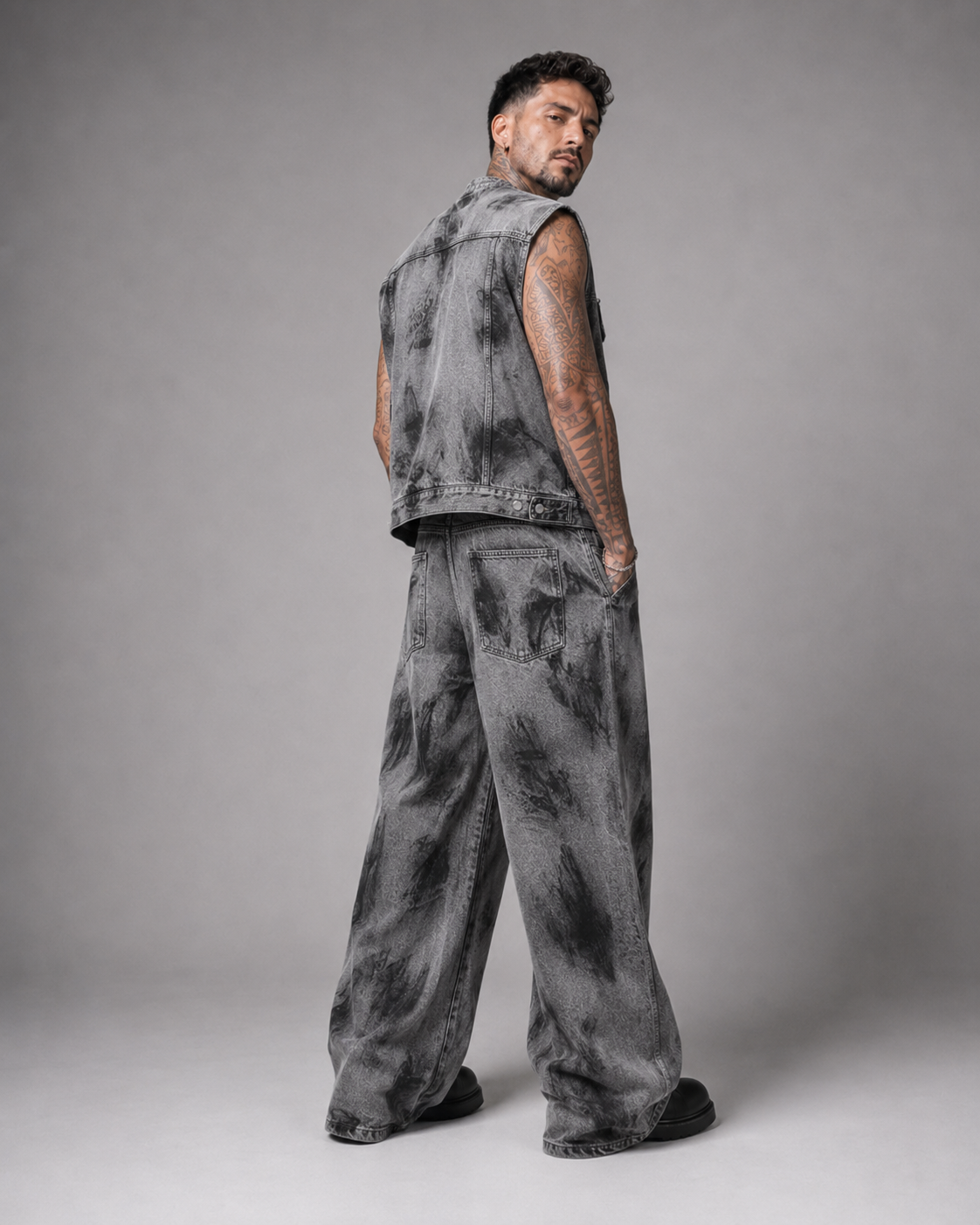 Conjunto Bosque Gris distressed