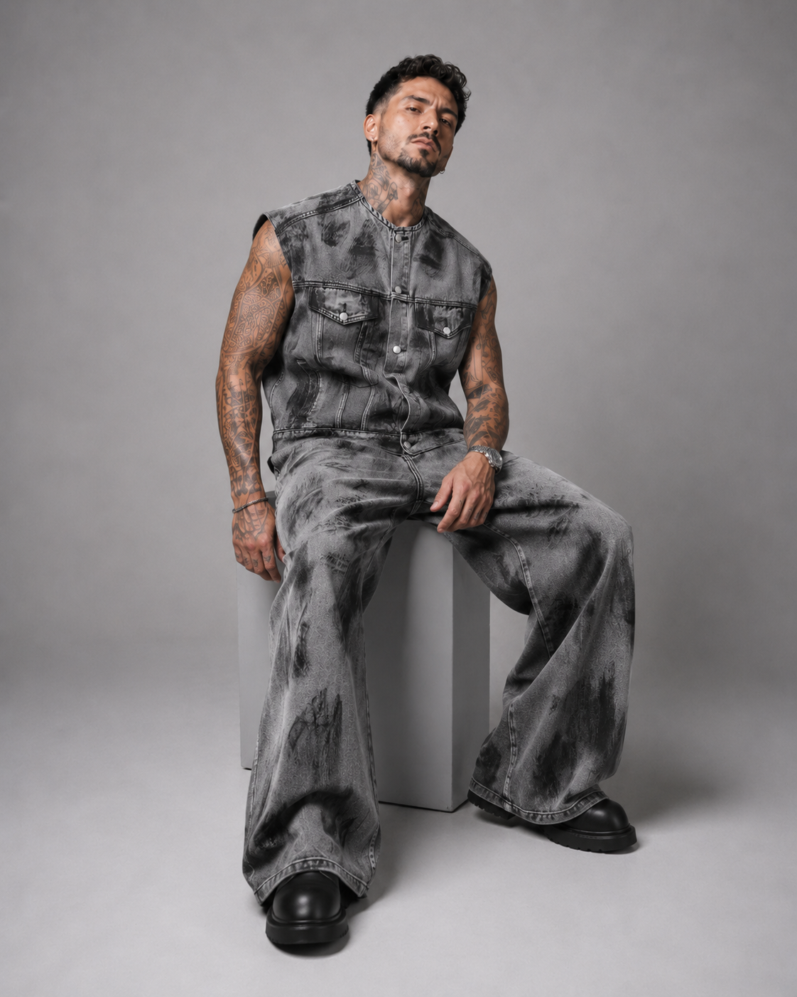 Conjunto Bosque Gris distressed