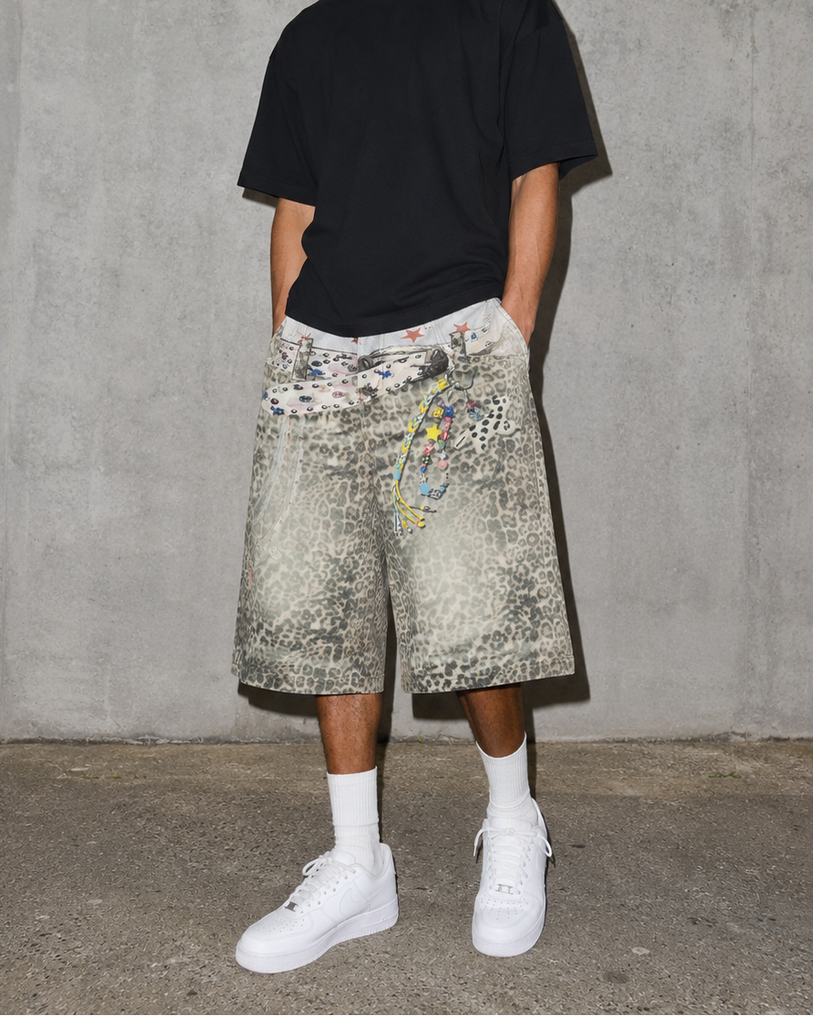 Pantalones Cortos Chain Leopard 3D pintura