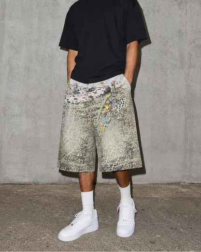 Pantalones Cortos Chain Leopard 3D pintura
