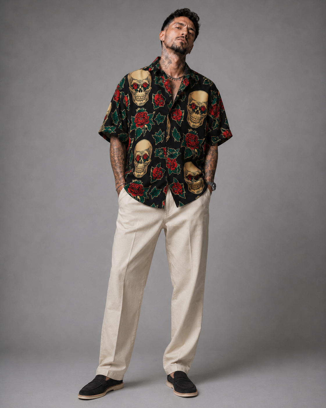 Camisa Mexican Tattoo Skull