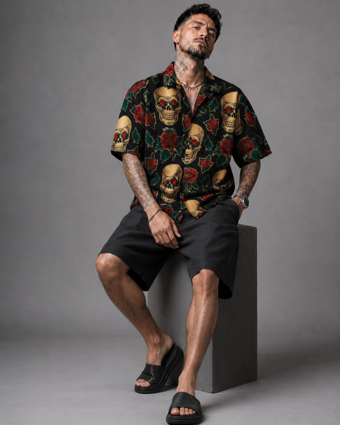 Camisa Mexican Tattoo Skull