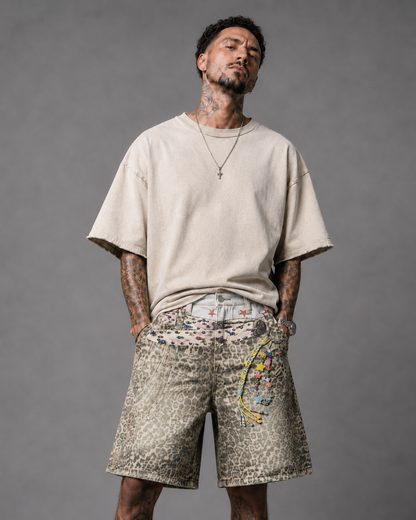 Pantalones Cortos Chain Leopard 3D pintura