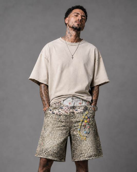 Pantalones Cortos Chain Leopard 3D pintura