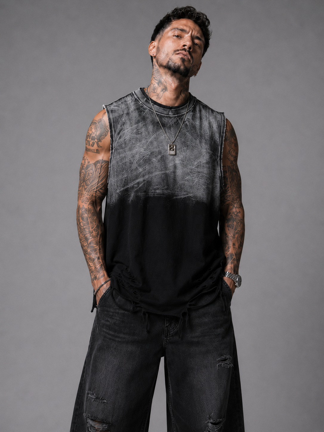 Camiseta de tirantes Black Stencil