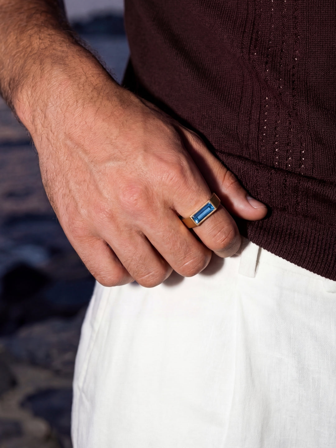 Anillo Lago Como (Bañado oro 18k).