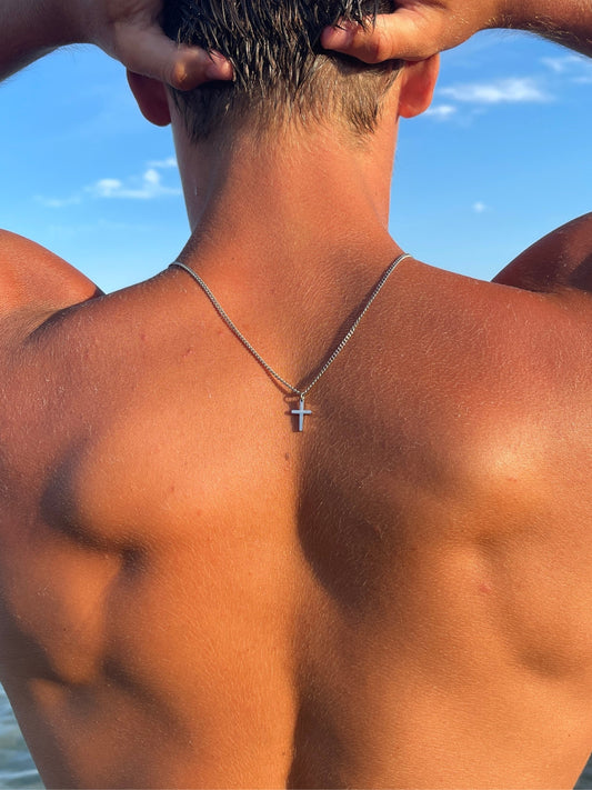 Cadena Cruz ( Bañada oro 18K )