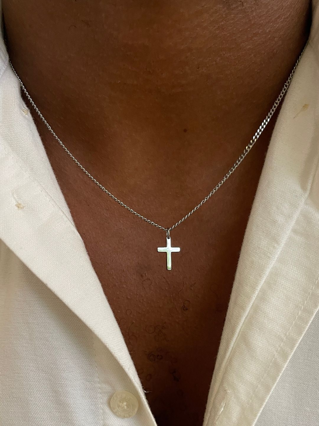 Cadena Cruz ( Bañada oro 18K )