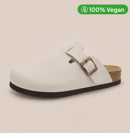 Zuecos de piel vegana lisa